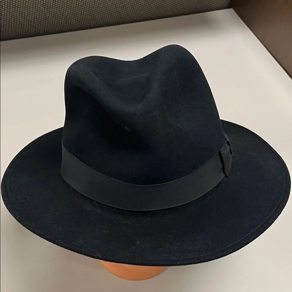 Bailey Co Black Wool Fedora Hat size XL